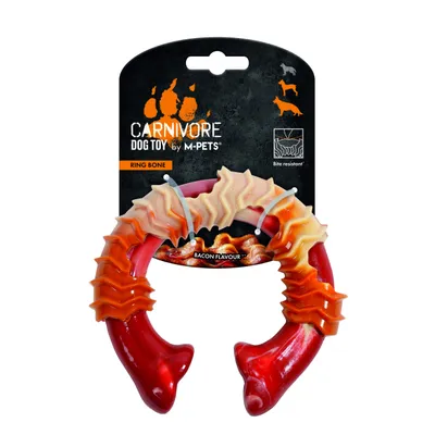 MPETS - Jouet à Macher CARNIVORE Ring Bone L - Gout Bacon