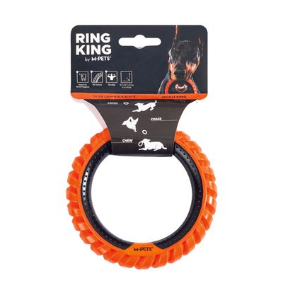 M-PETS - Anneau KING - Orange & Noir - Ø12,7 cm
