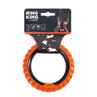 M-PETS - Anneau KING - Orange & Noir - Ø12,7 cm