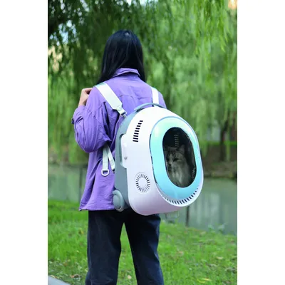 MPETS TROLLEY Caisse transport FULL - 35.7 x30.8 x 47.7 cm - Bleue & Blanc