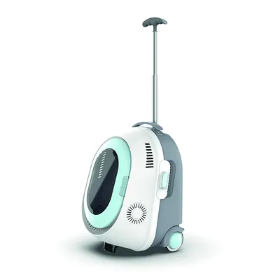 MPETS TROLLEY Caisse transport FULL - 35.7 x30.8 x 47.7 cm - Bleue & Blanc