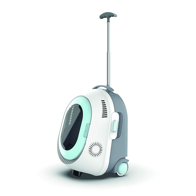 MPETS TROLLEY Caisse transport FULL - 35.7 x30.8 x 47.7 cm - Bleue & Blanc