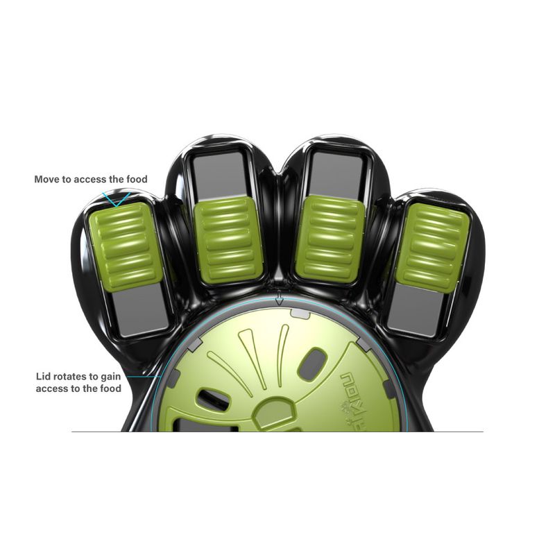 AIKIOU-INTERACTIVE PAW BOWLS MARRON / VERT