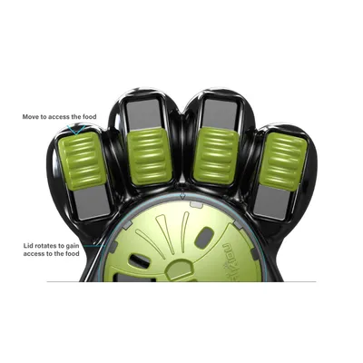 AIKIOU-INTERACTIVE PAW BOWLS MARRON / VERT