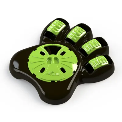 AIKIOU-INTERACTIVE PAW BOWLS MARRON / VERT