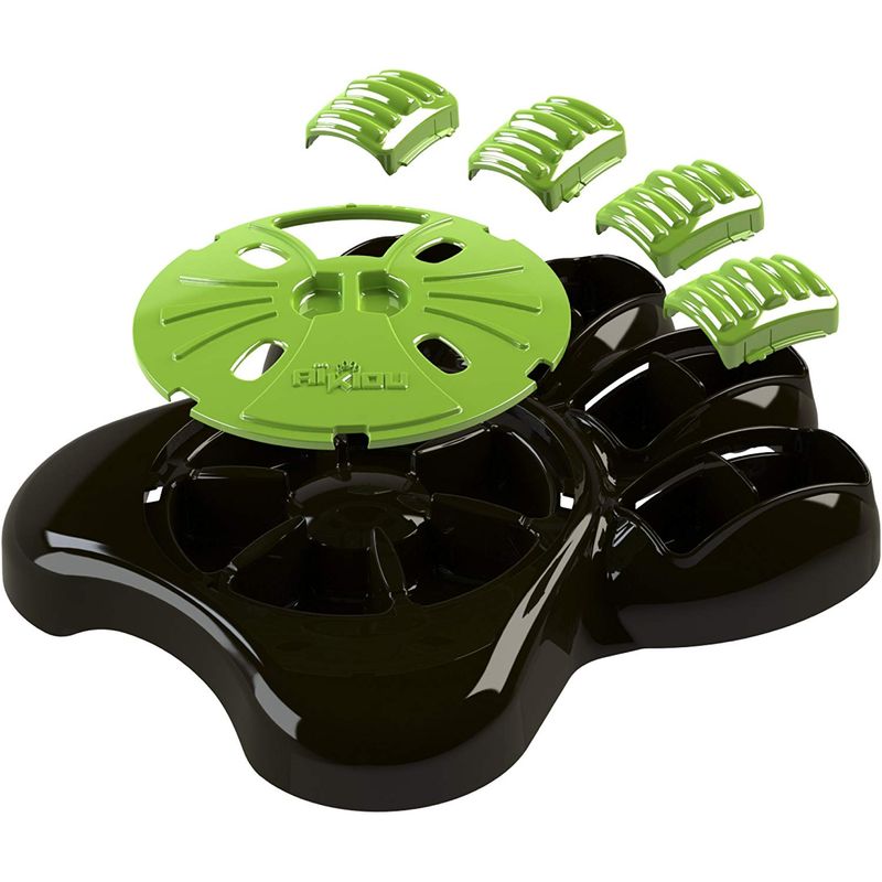 AIKIOU-INTERACTIVE PAW BOWLS MARRON / VERT