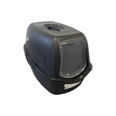 PET DESIGN Maison de toilette SAMBA - Noire (PP Recyclé) - 56 x 40 x 39 cm