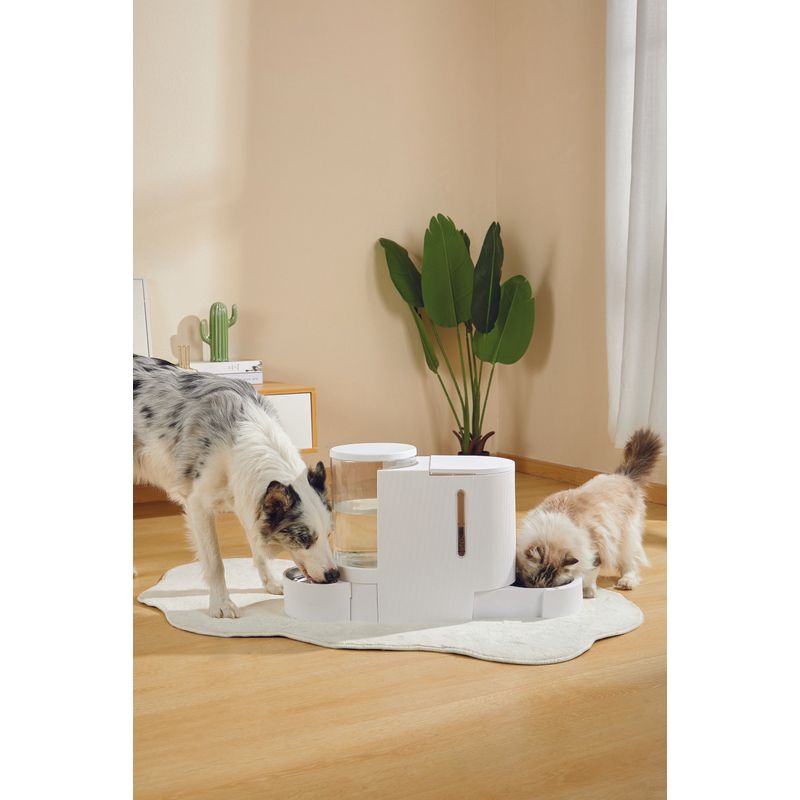 MPETS DUPLO Distributeur Croquettes & Eau - 1.3 KG/3L - Blanc