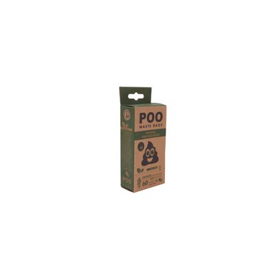 M-PETS-POO Sacs à crottes 100% Compostable & Biodégradable (60 sacs)