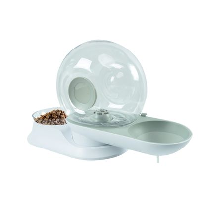 MPETS SNAIL Distributeur croquettes + eau (filtre) - 2800 ml + 240 g - Gris