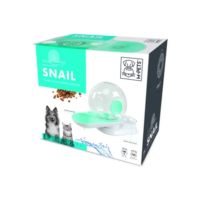 MPETS SNAIL Distributeur croquettes + eau (filtre) - 2800 ml + 240 g - Bleu