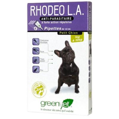 GREENVET - RHODEO L.A. PIPETTE ANTIPARASITAIRE PETIT CHIEN 1 - 10 kg