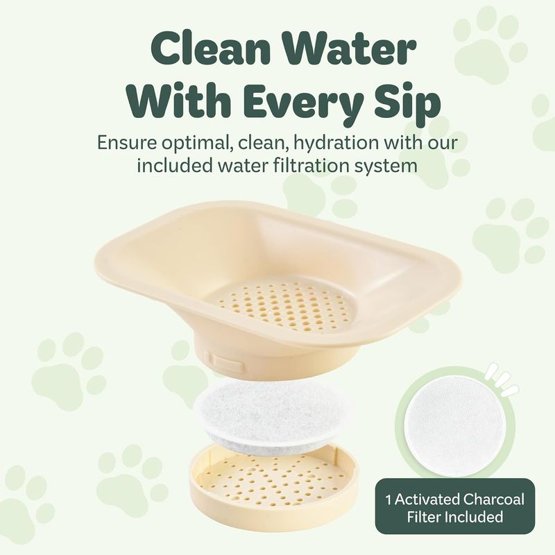 UAMLY Distributeur d'eau pour animaux de compagnie avec filtre