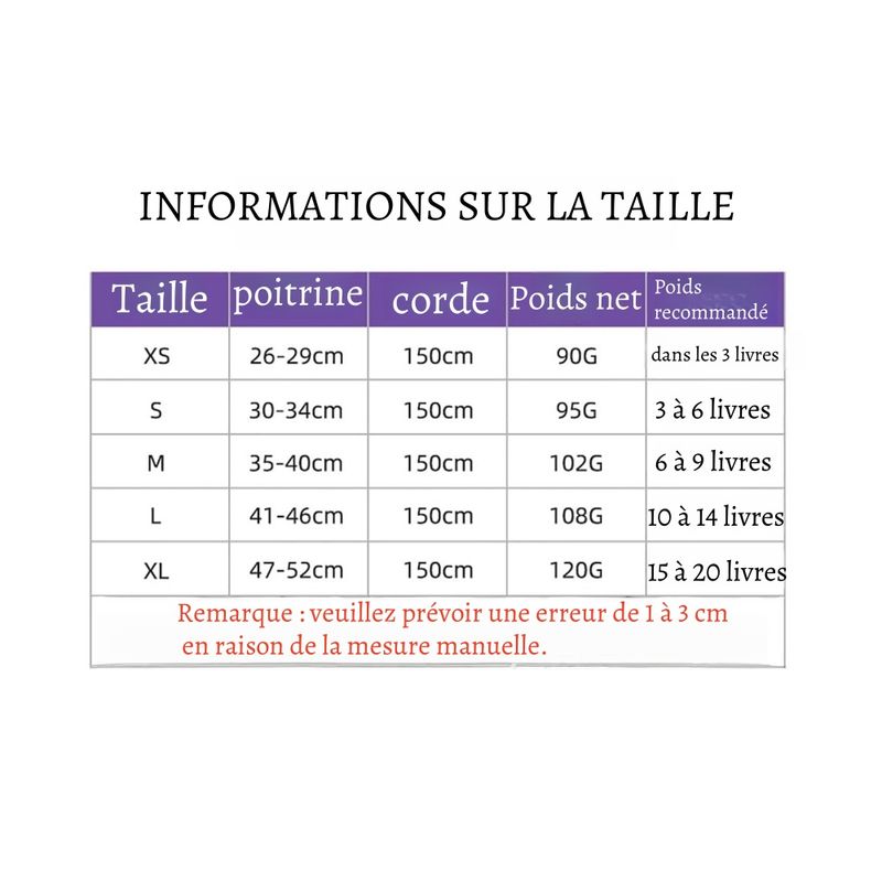 Petopia Harnais réfléchissant pour chats et chiens taille S