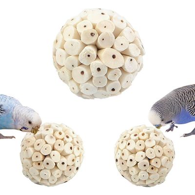 IntiMeg Lot de 3 balles naturelles à mâcher pour oiseaux