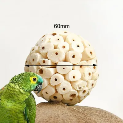 IntiMeg Lot de 3 balles naturelles à mâcher pour oiseaux