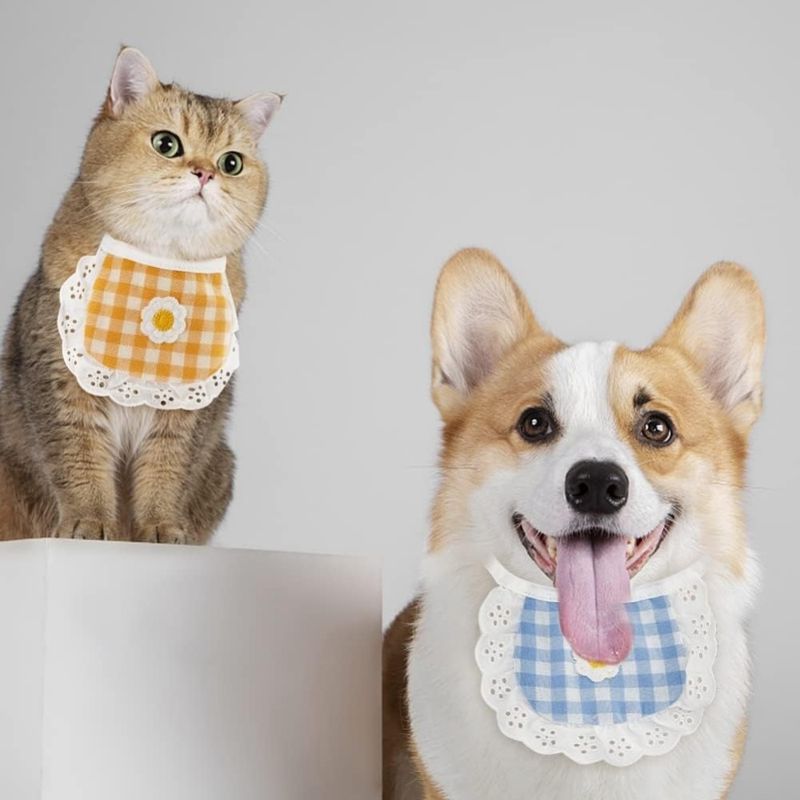 Pet Planet 4 Pcs Dentelle Bandana Pour Chien Chat
