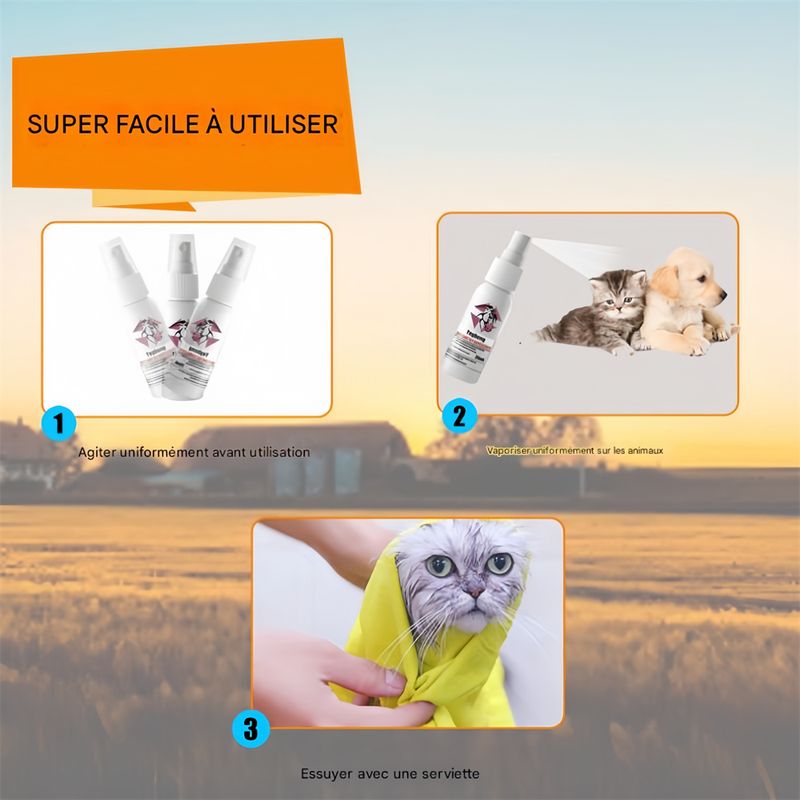 Pet Planet Spray antiparasitaire pour chats et chiens 25ml