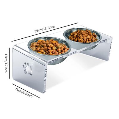 UAMLY Gamelles pour chat en acier inoxydable, avec support en acrylique