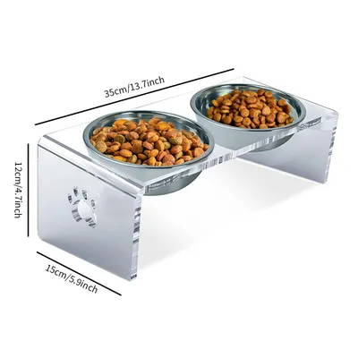 UAMLY Gamelles pour chat en acier inoxydable, avec support en acrylique