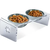 UAMLY Gamelles pour chat en acier inoxydable, avec support en acrylique