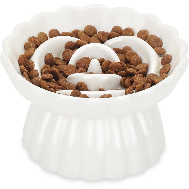 UAMLY Gamelle surélevée anti-avalement en céramique pour chat