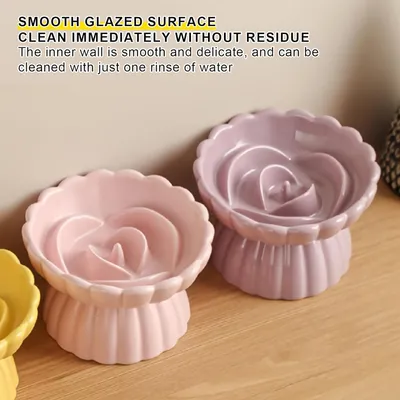 UAMLY Gamelle surélevée anti-avalement en céramique pour chat