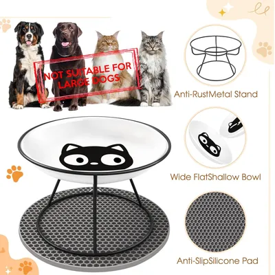UAMLY Gamelle surélevée pour chat avec tapis en silicone
