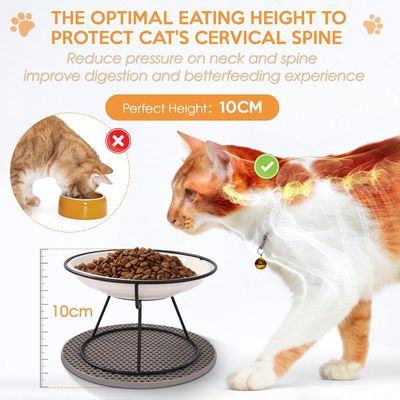 UAMLY Comedero elevado para gatos con alfombrilla de silicona