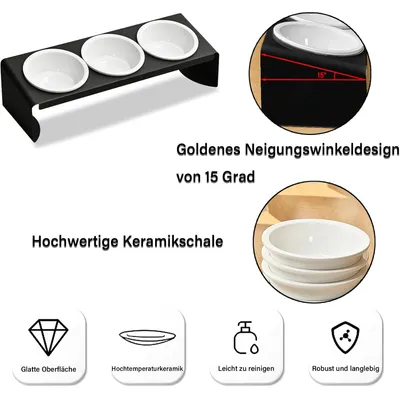 UAMLY Gamelle surélevée 3 en 1 pour chat en céramique