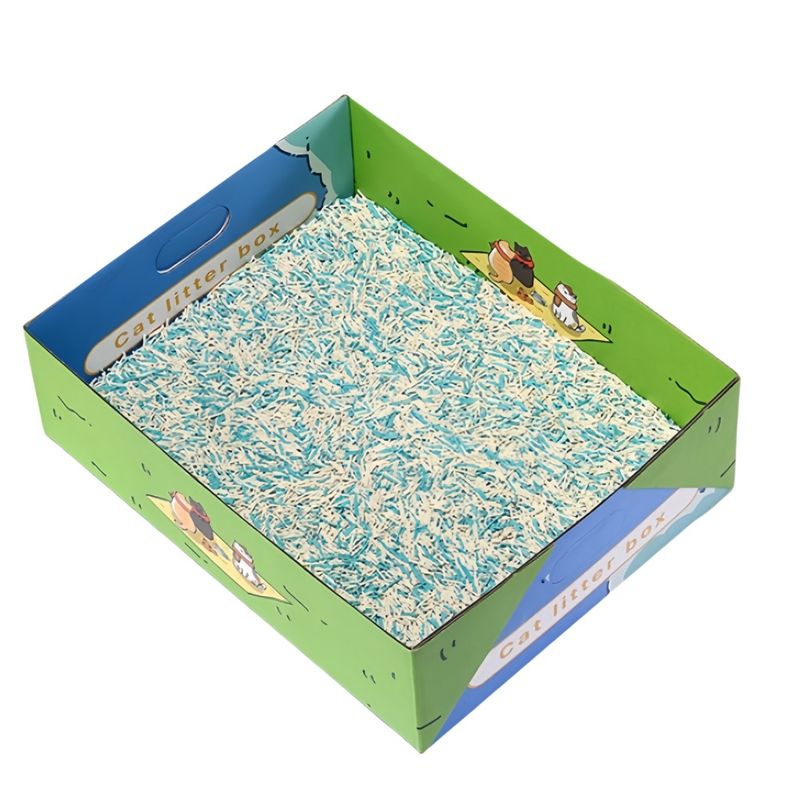 FurryFusion Lot de 3 bacs à litière jetables en papier