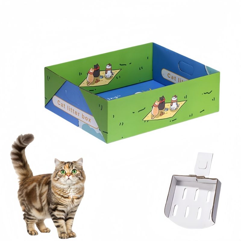 FurryFusion 3er-Pack Einweg-Katzenstreu-Eimer aus Papier