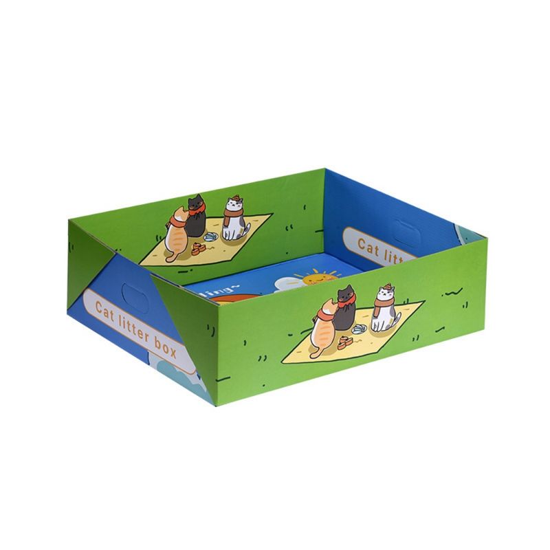 FurryFusion Lot de 3 bacs à litière jetables en papier