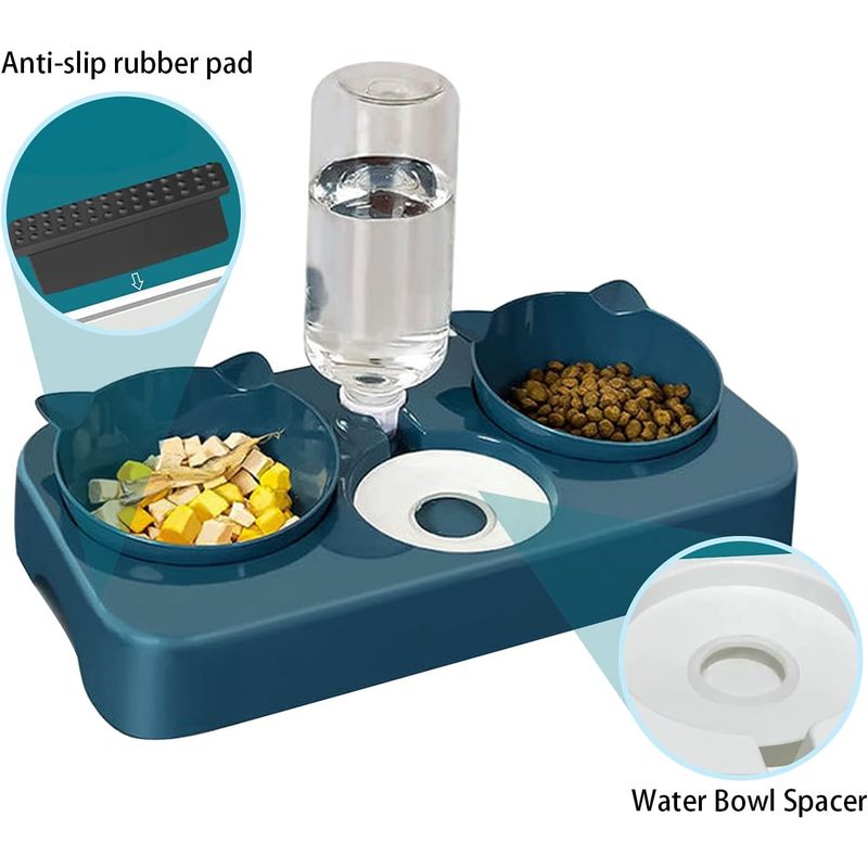 UAMLY Distributeur automatique de nourriture et d'eau 3 en 1 pour chat