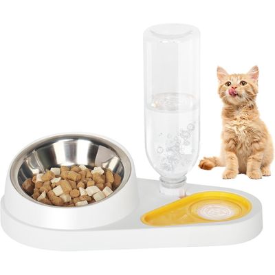UAMLY Ensemble de gamelles doubles pour chat, avec bouteille d'eau