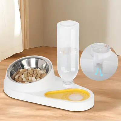UAMLY Ensemble de gamelles doubles pour chat, avec bouteille d'eau