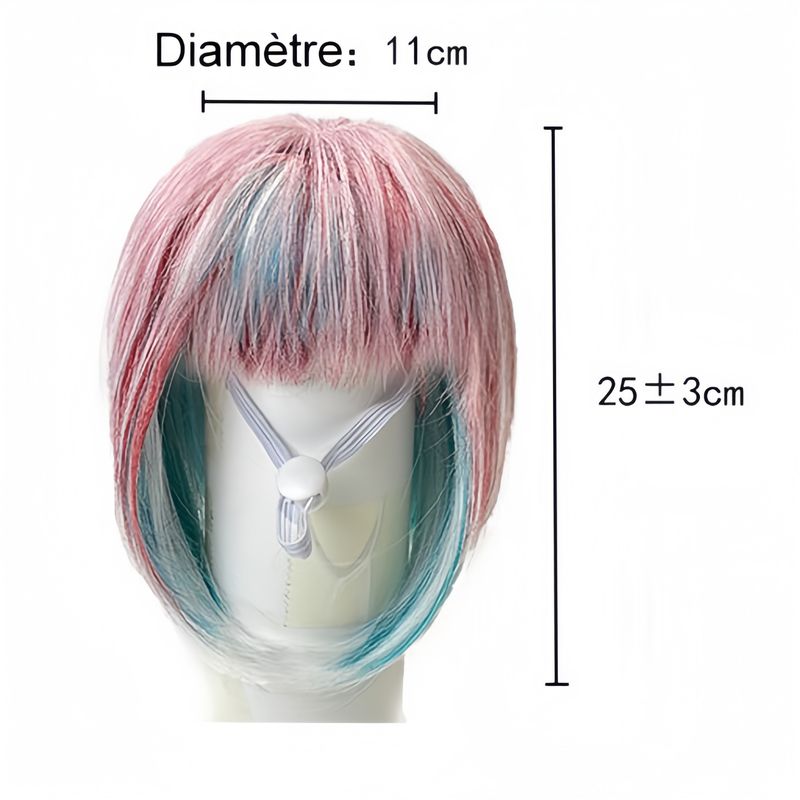 Perruque pour animaux: Simili-cheveux réaliste, ajustable