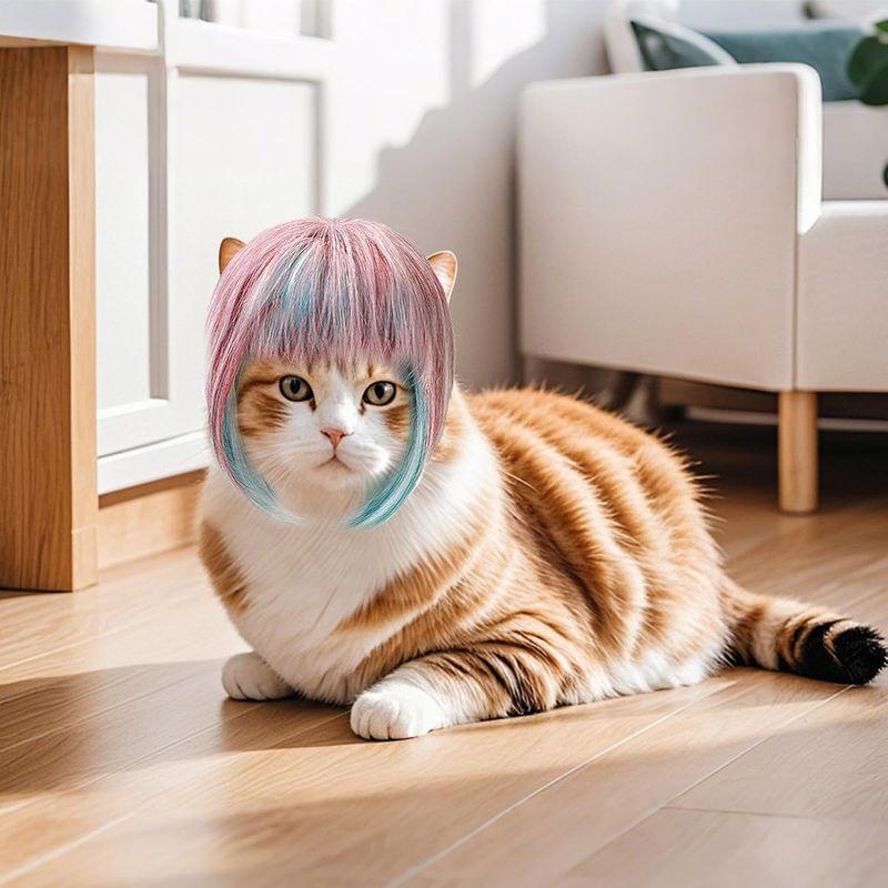 Perruque pour animaux: Simili-cheveux réaliste, ajustable