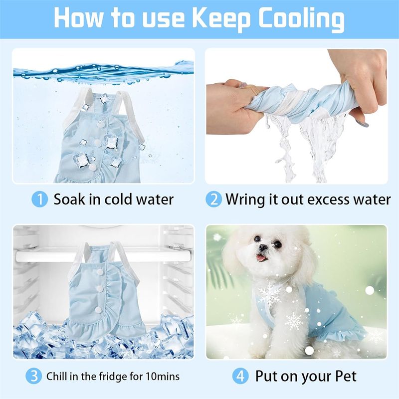 IntiMeg jupe d'Été Rafraîchissante pour Chien et Chat