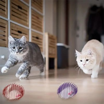Pet Planet Jouet de souris en peluche dans une cage à ressort