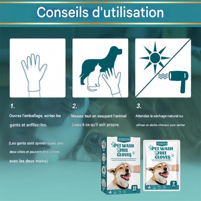 Pet Planet Gants de nettoyage sans eau