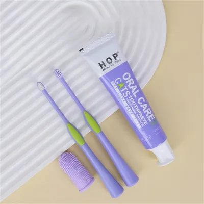 IntiMeg Kit de dentifrice et de brosse à dents pour chat