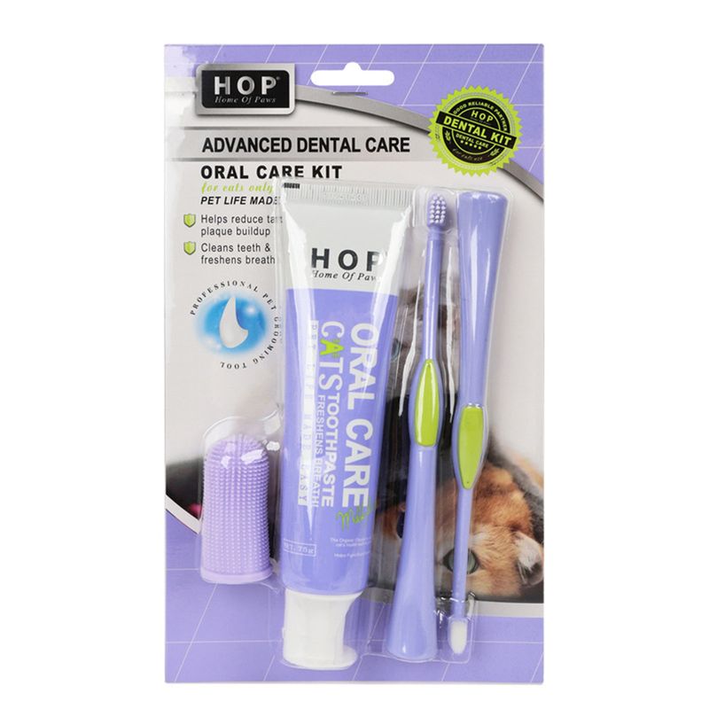 IntiMeg Kit de dentifrice et de brosse à dents pour chat