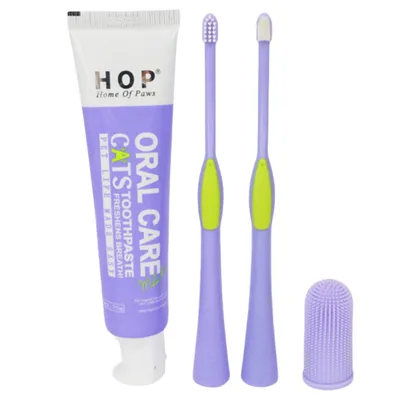 IntiMeg Kit de pasta y cepillo de dientes para gatos
