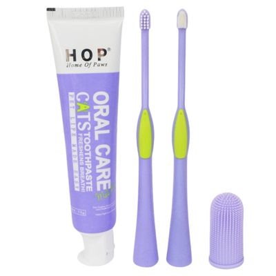 IntiMeg Kit de dentifrice et de brosse à dents pour chat Une pièce