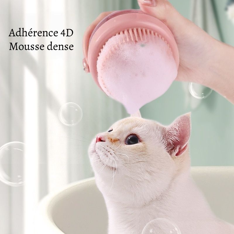 Petopia Brosse de bain en silicone spéciale pour chats
