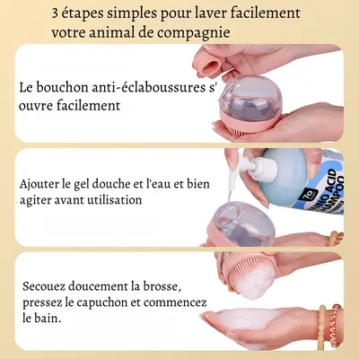 Petopia Brosse de bain en silicone spéciale pour chats