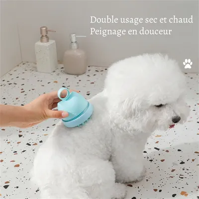 Petopia Brosse de bain en silicone pour chiens et chats