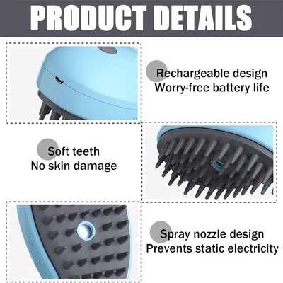 IntiMeg Brosse À Vapeur Pour Chat Chien 3 En 1