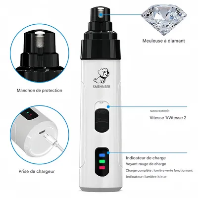 Pet Planet Moulin à ongles électrique pour chien et chat